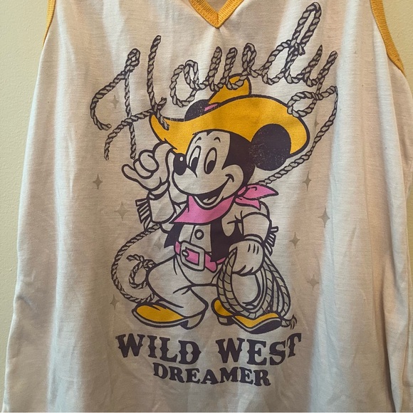 Disney Mickey Mouse Wild West Dreamer Rodeo Western PJ Tank Top Women’s Small - Picture 1 of 5